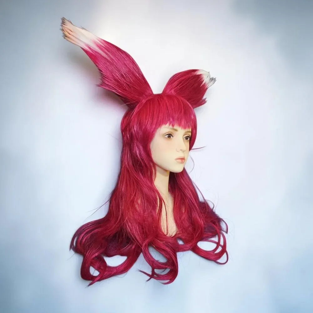 NWOT Xayah LoL Cosplay Wig UV Glow Custom Cut 30
